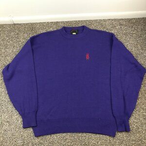 Vintage Bogner Sweater Wool Blend Purple Pullover Mens Large